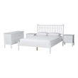 Pemberly Row Spindle 4-Piece Bedroom Set with Queen Platform Bed in White