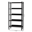 Pemberly Row 5-Tier Open Frame Vertical Bookcase with Bobbin Legs in Black