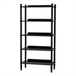 Pemberly Row 5-Tier Open Frame Vertical Bookcase with Bobbin Legs in Black