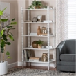Pemberly Row 5-Tier Open Frame Vertical Bookcase with Bobbin Legs in White