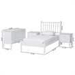 Pemberly Row Spindle 4-Piece Bedroom Set with Twin Platform Bed in White