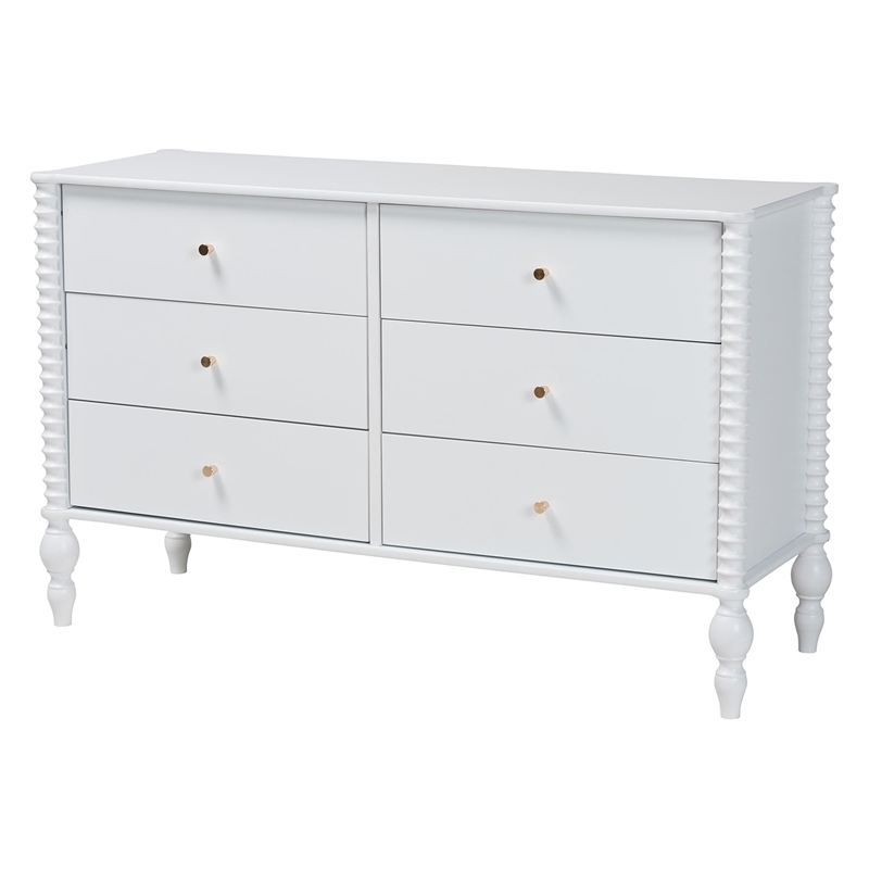 Pemberly Row Spindle 4-Piece Bedroom Set with Twin Platform Bed in White