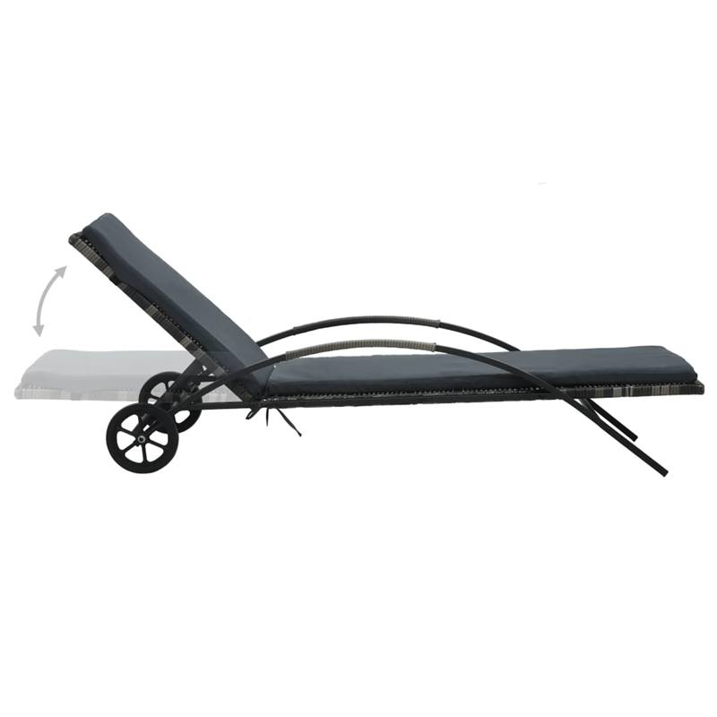 Pemberly Row PE Rattan Sun Lounger 78.7