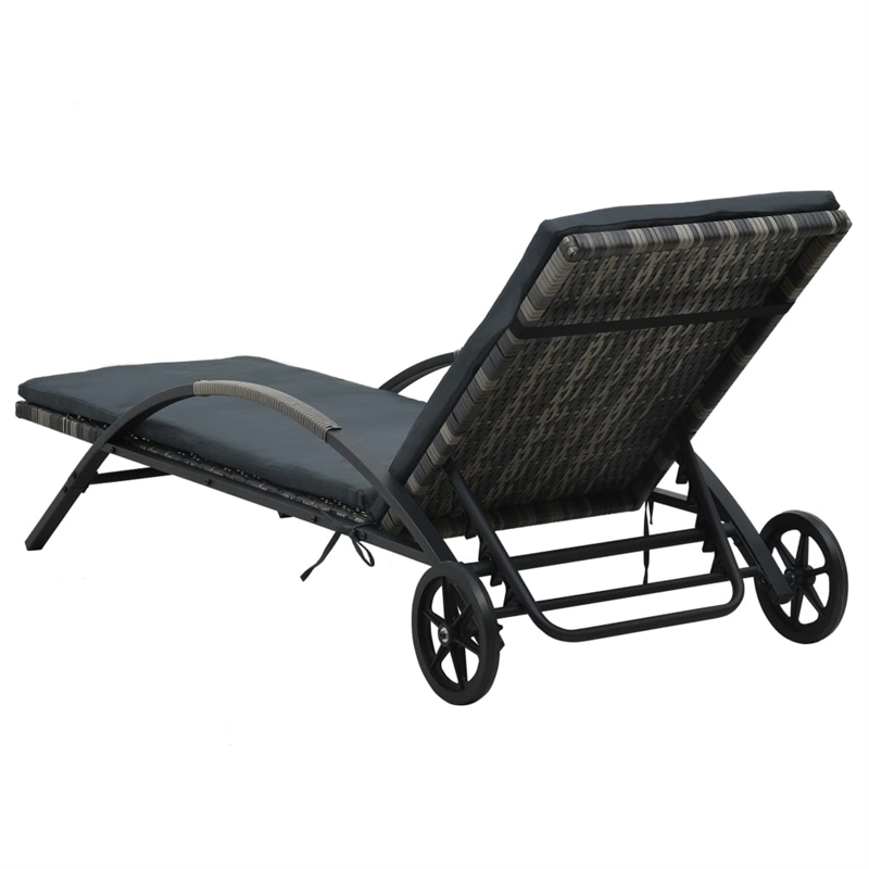 Pemberly Row PE Rattan Sun Lounger 78.7