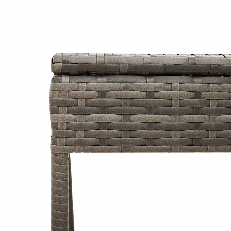 Pemberly Row 3-Piece PE Rattan Patio Sun Lounger Set with Table in Gray