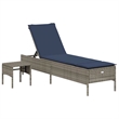 Pemberly Row 3-Piece PE Rattan Patio Sun Lounger Set with Table in Gray