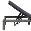 Pemberly Row PE Rattan and Steel 5-Position Sun Lounger in Anthracite