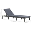 Pemberly Row PE Rattan and Steel 5-Position Sun Lounger in Anthracite