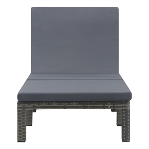 Pemberly Row PE Rattan and Steel 5-Position Sun Lounger in Anthracite