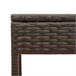 Pemberly Row Patio PE Rattan Sun Lounger with Side Table in Brown