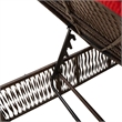 Pemberly Row Patio PE Rattan Sun Lounger Set with Side Table in Brown