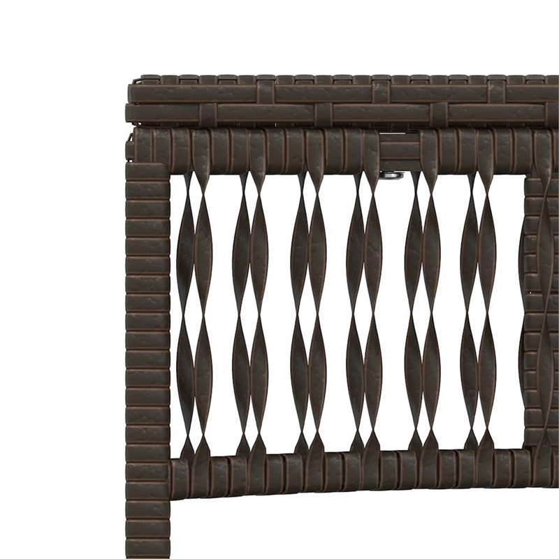 Pemberly Row Patio PE Rattan Sun Lounger Set with Side Table in Brown