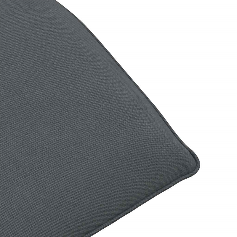 Pemberly Row Oxford Fabric Folding Sun Lounger with Metal Frame in Gray