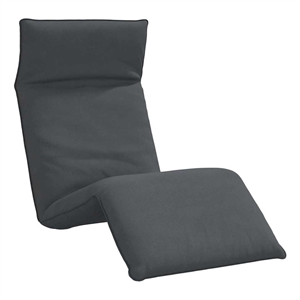 Pemberly Row Oxford Fabric Folding Sun Lounger with Metal Frame in Gray