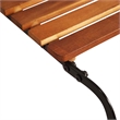 Pemberly Row Solid Acacia Wood and Steel Adjustable Sun Lounger in Brown