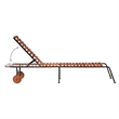 Pemberly Row Solid Acacia Wood and Steel Adjustable Sun Lounger in Brown