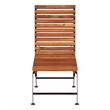 Pemberly Row Solid Acacia Wood and Steel Adjustable Sun Lounger in Brown