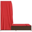 Pemberly Row Poly Rattan Double Sun Lounger with Roof and Curtains in Brown