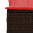 Pemberly Row Poly Rattan Double Sun Lounger with Roof and Curtains in Brown