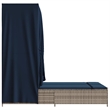 Pemberly Row Poly Rattan Double Sun Lounger with Roof and Curtains in Gray