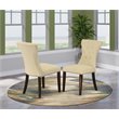 Pemberly Row Upholstered High Back Dining Chairs in Beige (Set of 2)