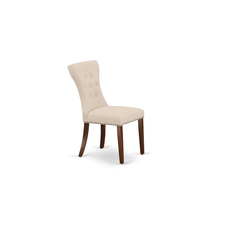 Pemberly Row Upholstered High Back Dining Chairs in Beige (Set of 2)