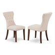 Pemberly Row Upholstered High Back Dining Chairs in Beige (Set of 2)