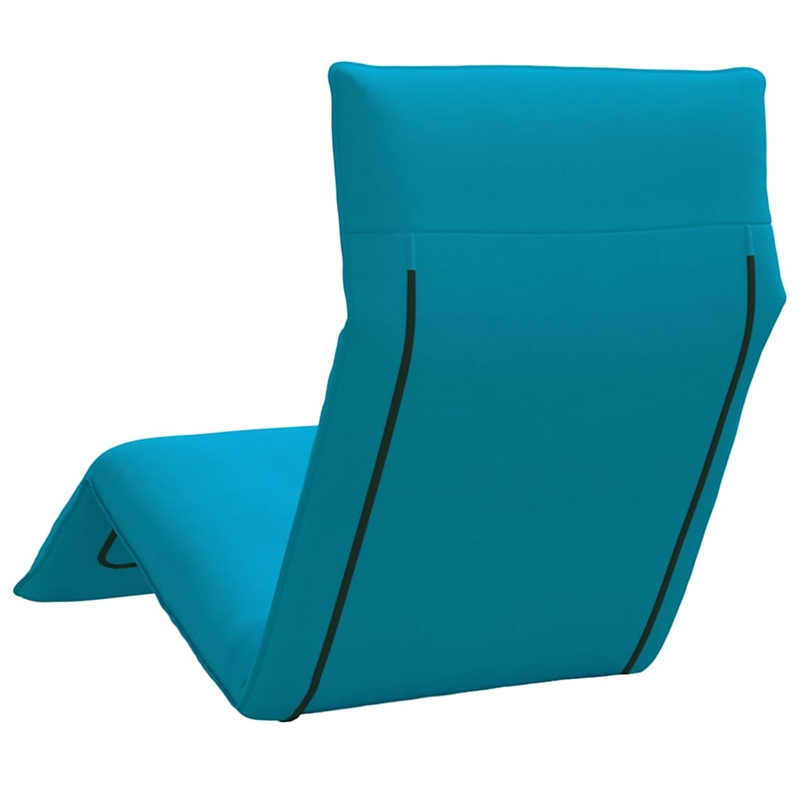 Pemberly Row Oxford Fabric 5-Position Folding Sun Lounger in Light Blue