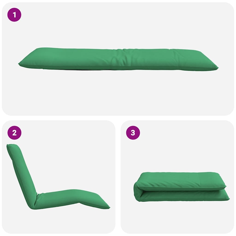 Pemberly Row Oxford Fabric 5-Position Folding Sun Lounger in Green