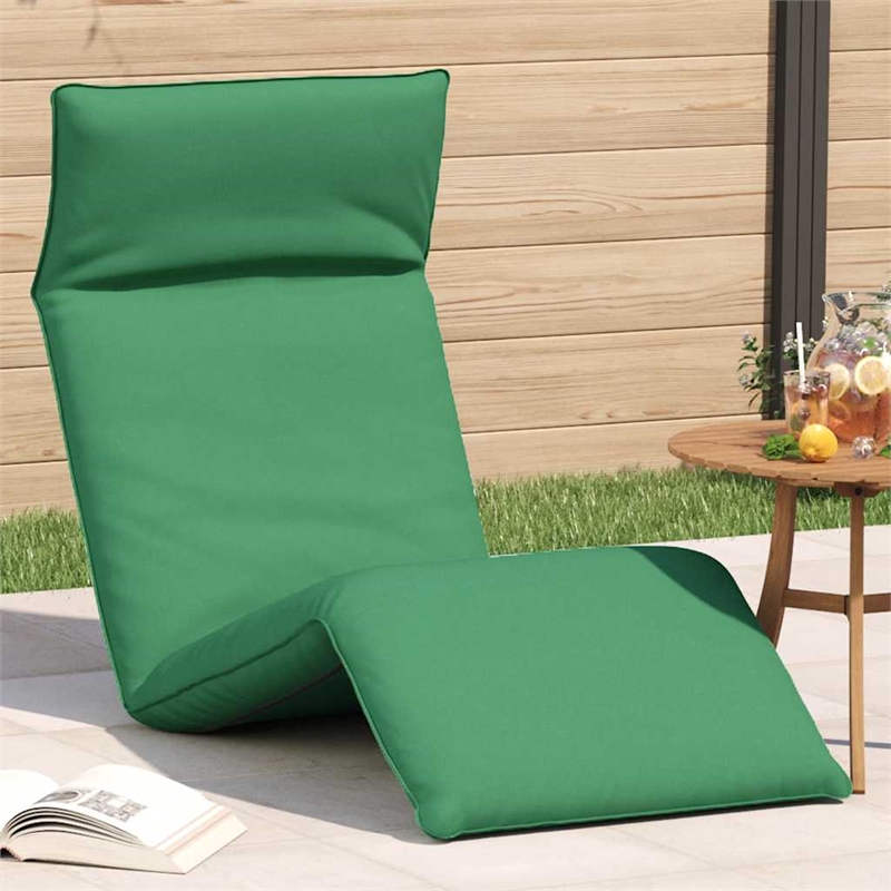 Pemberly Row Oxford Fabric 5-Position Folding Sun Lounger in Green