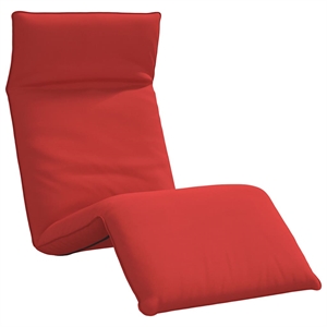 Pemberly Row Oxford Fabric 5-Position Folding Sun Lounger in Red