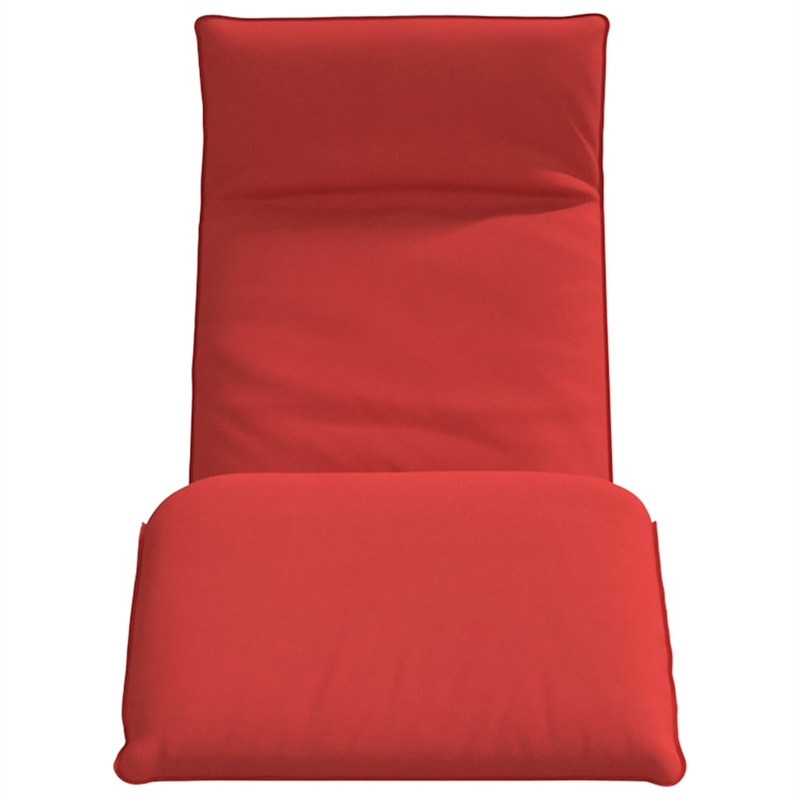 Pemberly Row Oxford Fabric 5-Position Folding Sun Lounger in Red