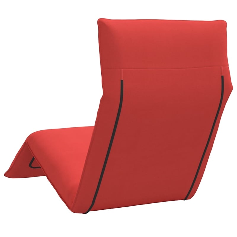 Pemberly Row Oxford Fabric 5-Position Folding Sun Lounger in Red