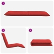 Pemberly Row Oxford Fabric 5-Position Folding Sun Lounger in Red