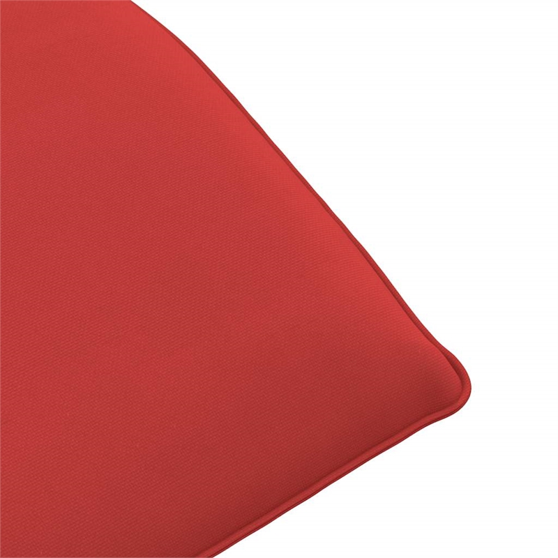 Pemberly Row Oxford Fabric 5-Position Folding Sun Lounger in Red