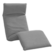 Pemberly Row Oxford Fabric 5-Position Folding Sun Lounger in Gray