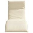 Pemberly Row Oxford Fabric 5-Position Folding Sun Lounger in Cream