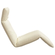 Pemberly Row Oxford Fabric 5-Position Folding Sun Lounger in Cream