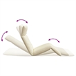 Pemberly Row Oxford Fabric 5-Position Folding Sun Lounger in Cream