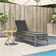 Pemberly Row PE Rattan 77.9 x 21.7 x 37.8 in Adjustable Sun Lounger in Gray