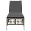 Pemberly Row PE Rattan 77.9 x 21.7 x 37.8 in Adjustable Sun Lounger in Gray