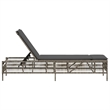 Pemberly Row PE Rattan 77.9 x 21.7 x 37.8 in Adjustable Sun Lounger in Gray