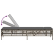 Pemberly Row PE Rattan 77.9 x 21.7 x 37.8 in Adjustable Sun Lounger in Gray