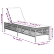 Pemberly Row PE Rattan 77.9 x 21.7 x 37.8 in Adjustable Sun Lounger in Gray