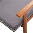 Pemberly Row Poly Rattan and Acacia Wood Sun Lounger with Cushion in Gray