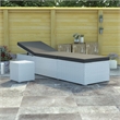 Pemberly Row PE Rattan 76.8 x 23.6 x 12.2 in Sun Lounger in White