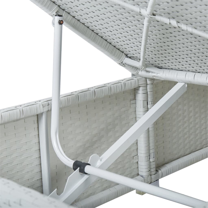 Pemberly Row PE Rattan 76.8 x 23.6 x 12.2 in Sun Lounger in White
