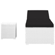 Pemberly Row PE Rattan 76.8 x 23.6 x 12.2 in Sun Lounger in White