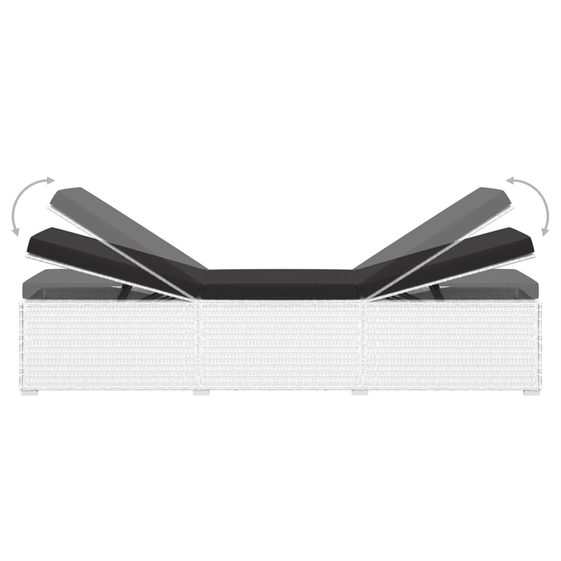 Pemberly Row PE Rattan 76.8 x 23.6 x 12.2 in Sun Lounger in White