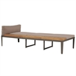 Pemberly Row Solid Acacia Wood Foldable Garden Sun Lounger in Brown